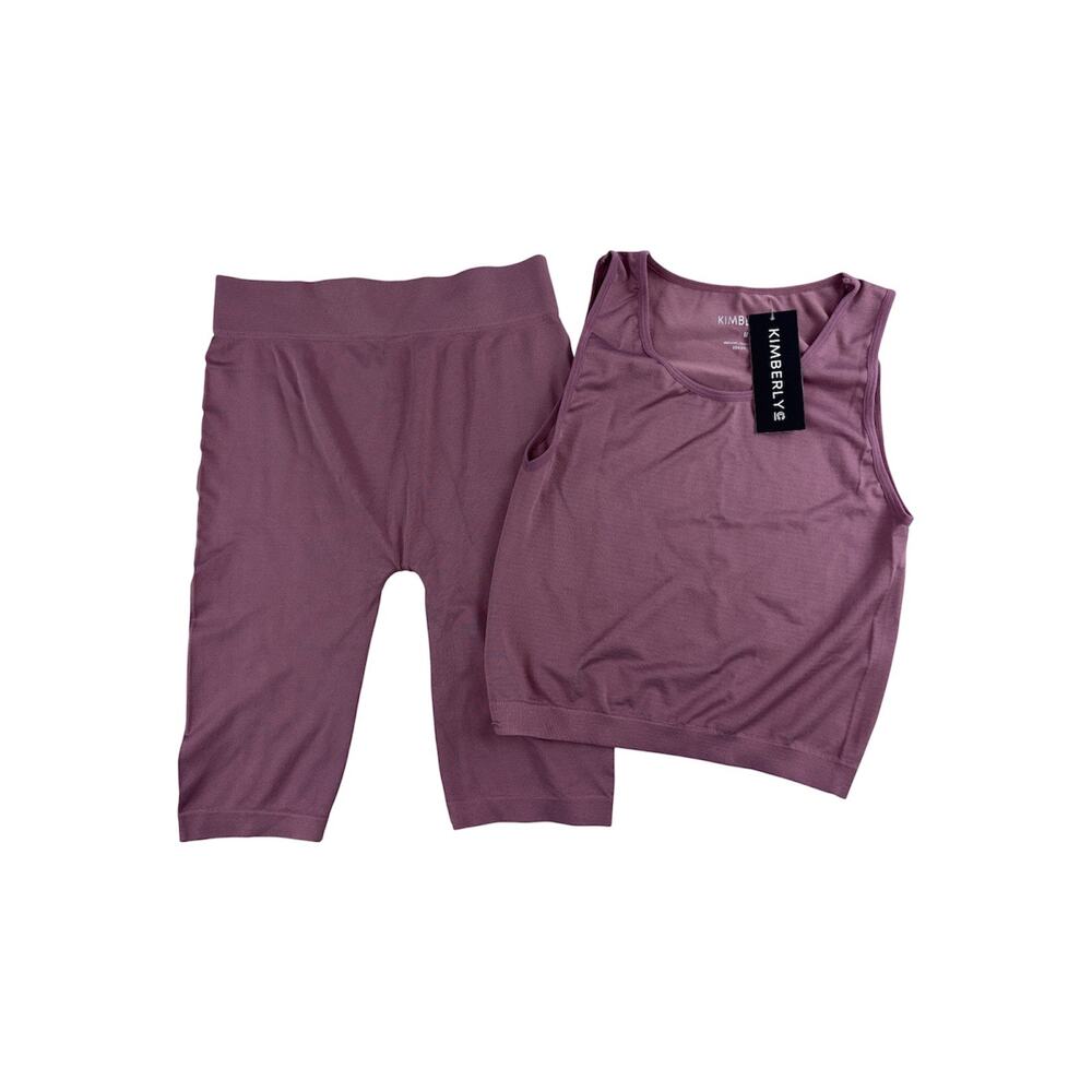 Kimberly C Crop Tank & Biker Short Set  Size M NWT